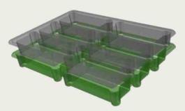 Transporttrays, stapelbar, ideal fr den Transport innerhalb der Industrie.